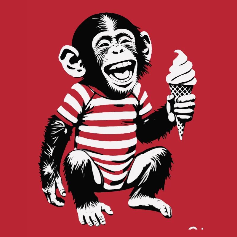Verspielter Affe mit Eiscreme-Design