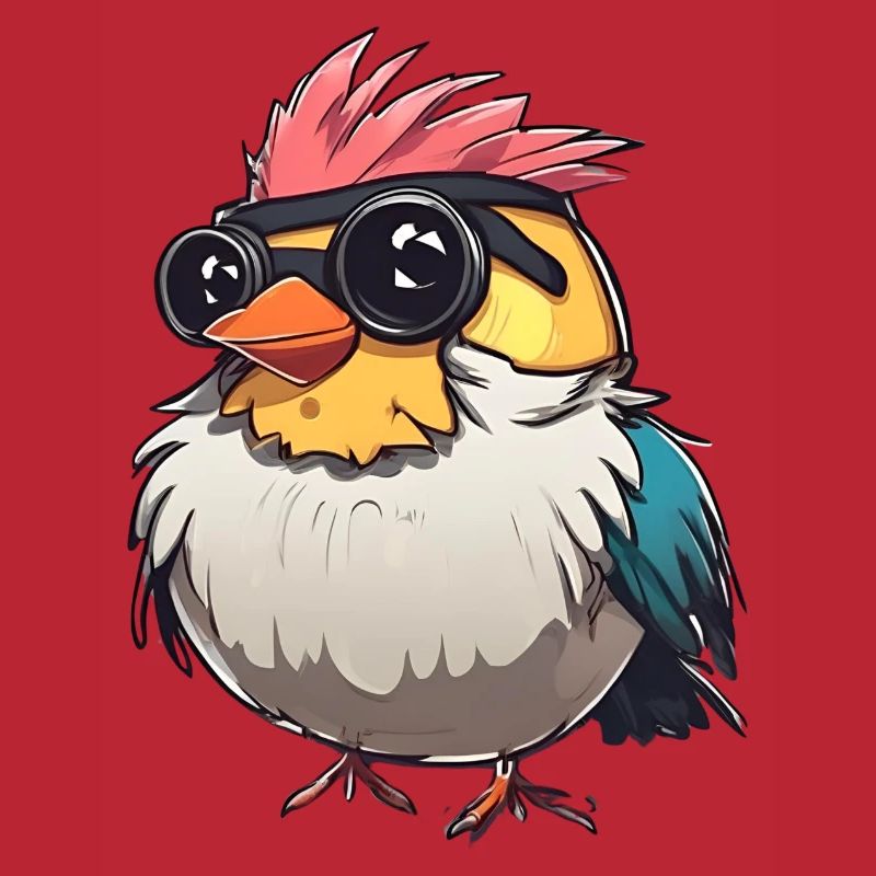 Bunte Techno-Vogel-Illustration