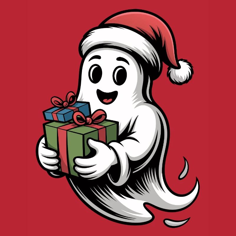Weihnachtsgeist mit Geschenk