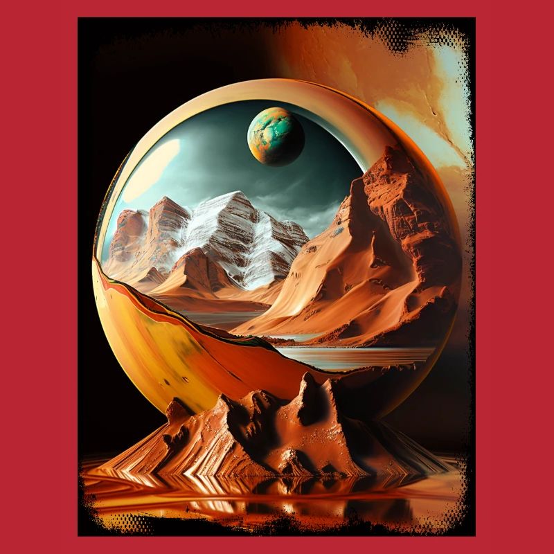 Planetary Globe Desert Landscape