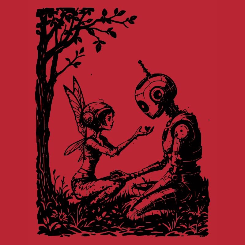 Fee repariert einen Roboter