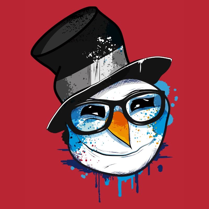 Schneemann mit Nerd Brille