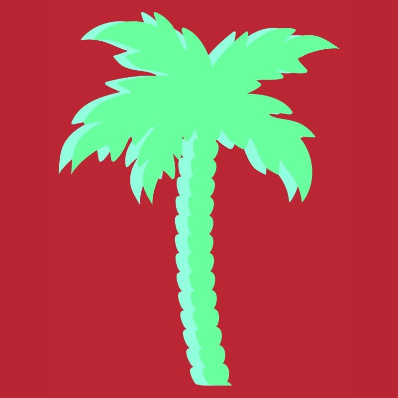 Mint palm tree in neon look