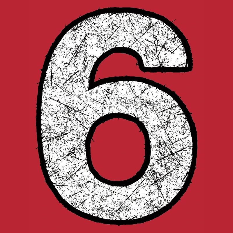 Six digits with scratch texture