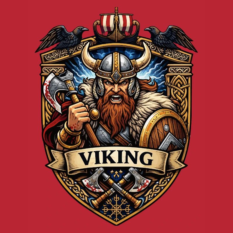 Vikinger Krieger Schildemblem