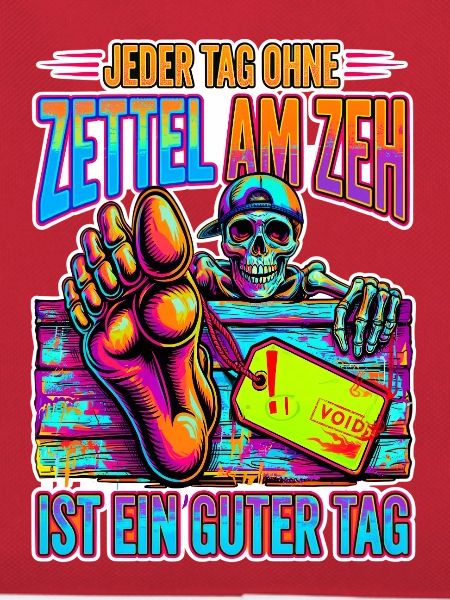 Neon Skelett Zeh Zettel