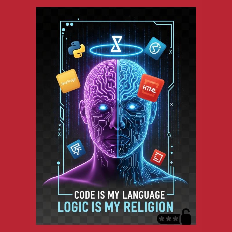 Code & Logic Cyberpunk Tech Brain T-Shirt