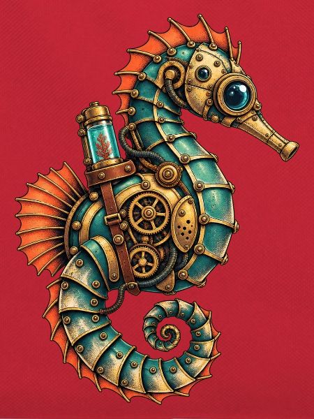 Steampunk Seepferdchen Motiv