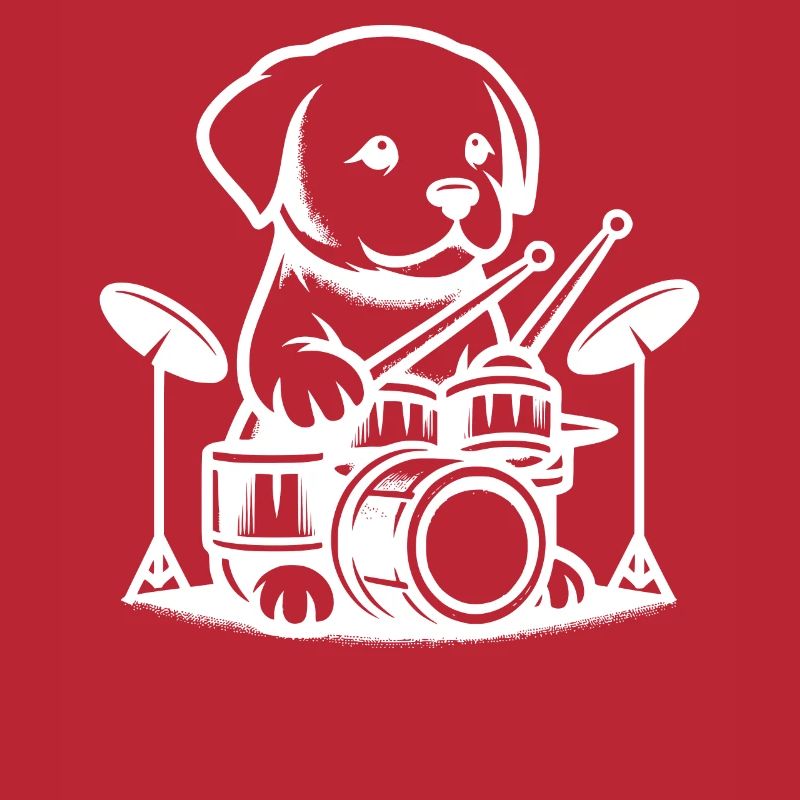 Cool Labrador Drummer Design Drum Kit
