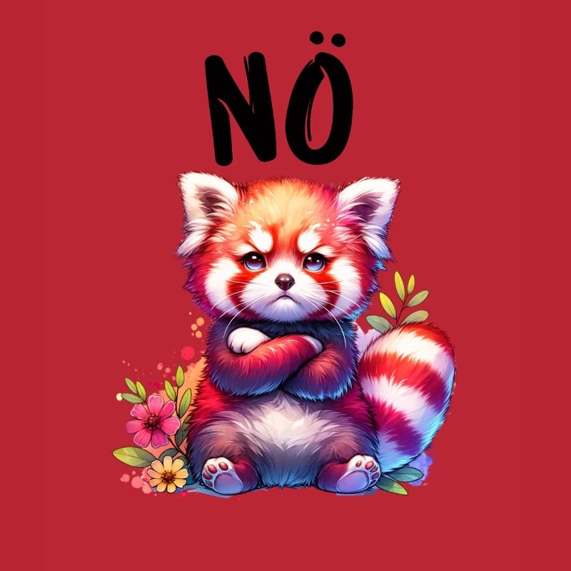 Red Panda Funny Saying Nope Fire Fox