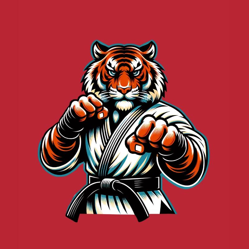 Karate Tiger Im Kampfmodus