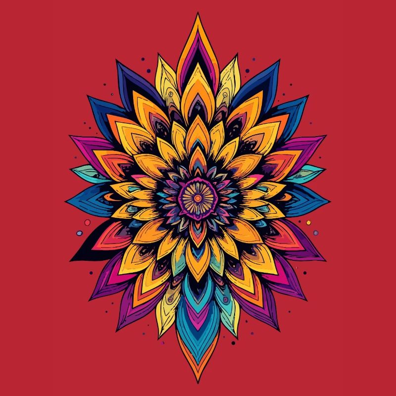 Étoile fleur colorée de mandala de fleurs LSD