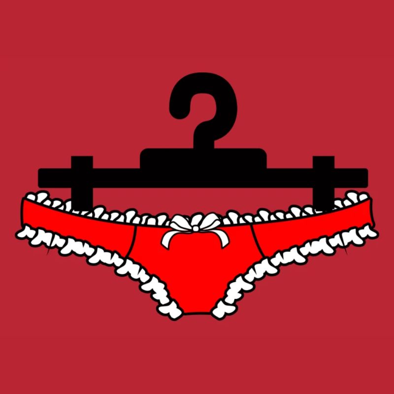 Dessous-Slips oder Damenunterhosen hängen an der Kleidung