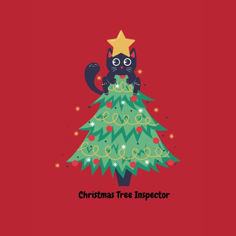 pull de noël chat dans sapin