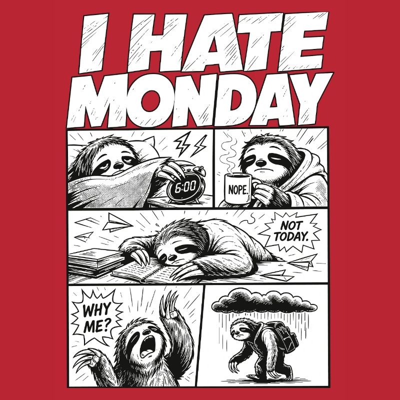 I Hate Monday Sloth Comic