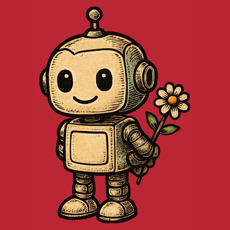 Robot mit Blume