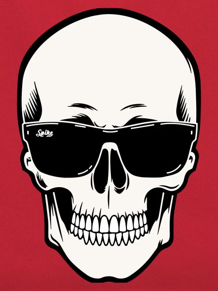 Skeleton with Sunglasses in Monochrome