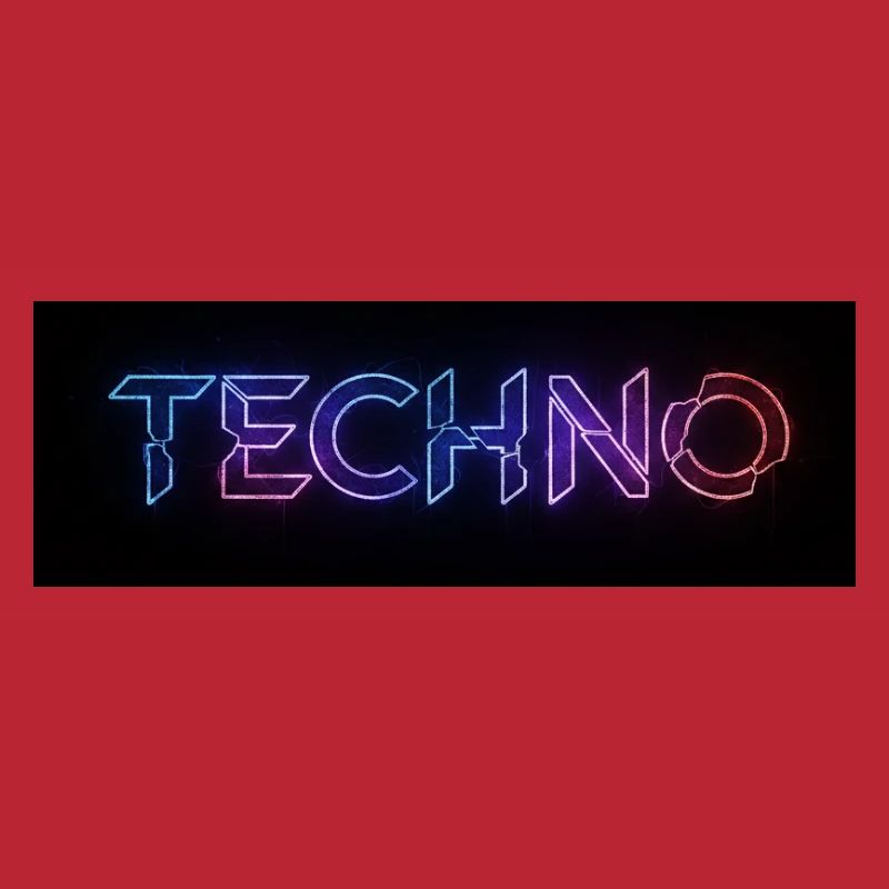 Techno Neon Glitch Text