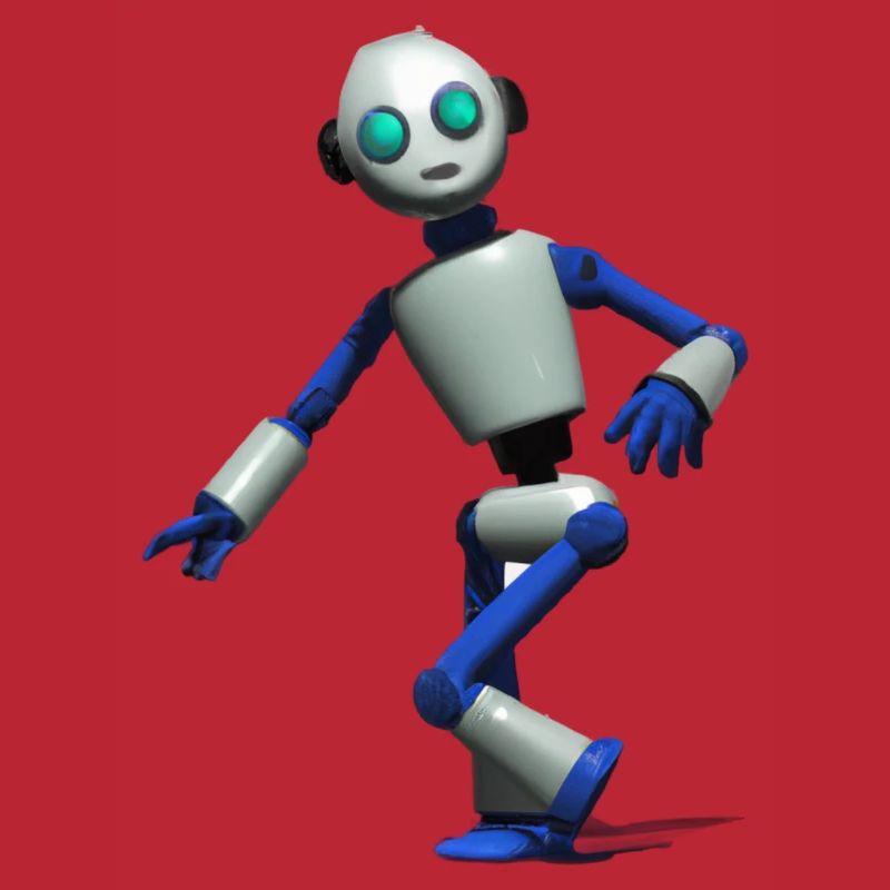Robot de danse 3D en bleu et blanc