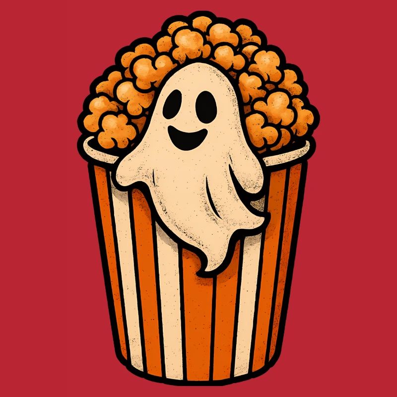 Fantôme de pop-corn dans le pot de pop-corn