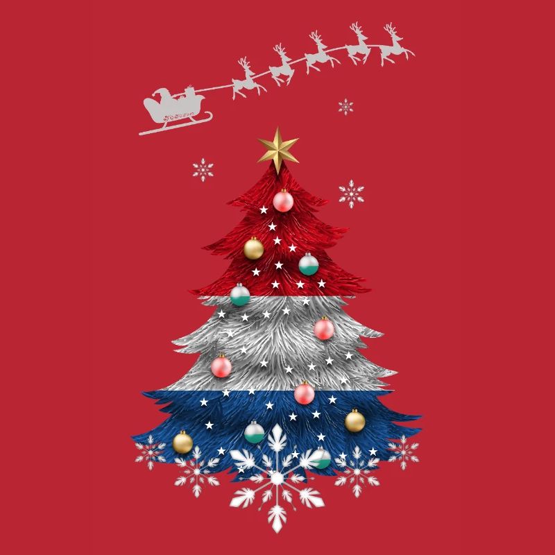 Christmas tree with Netherlands flag