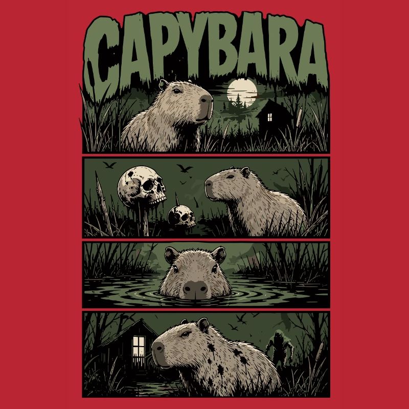 Horreur de capybara dans la baignade nocturne
