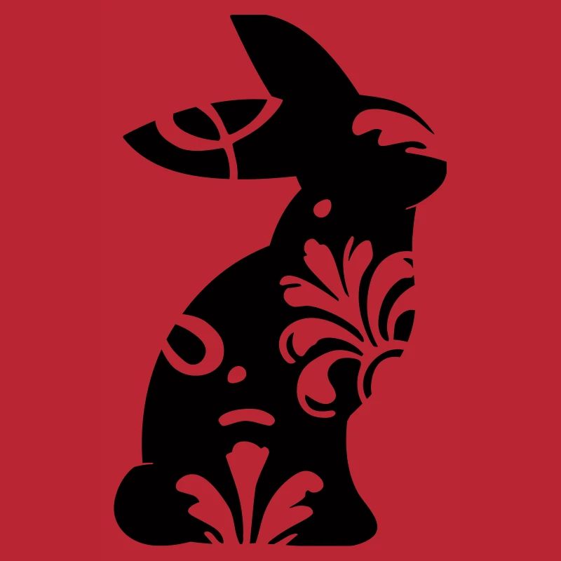 Hasen Silhouette mit Ornamenten