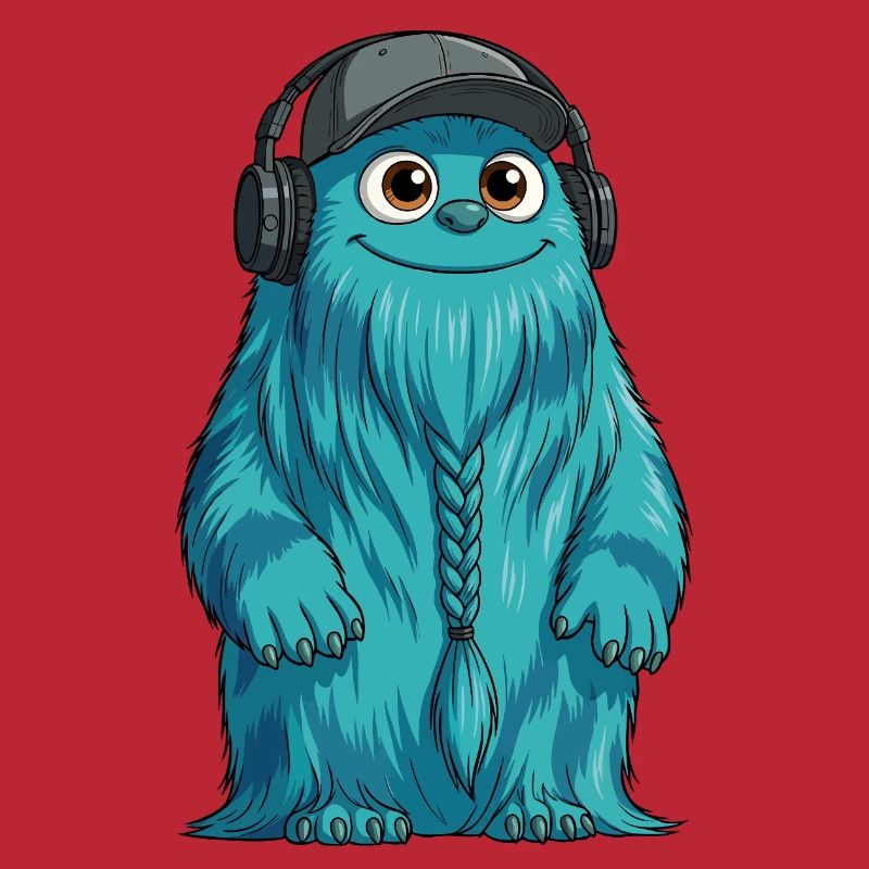 DJ Fluffo with Braid Front - Fluffonster Design