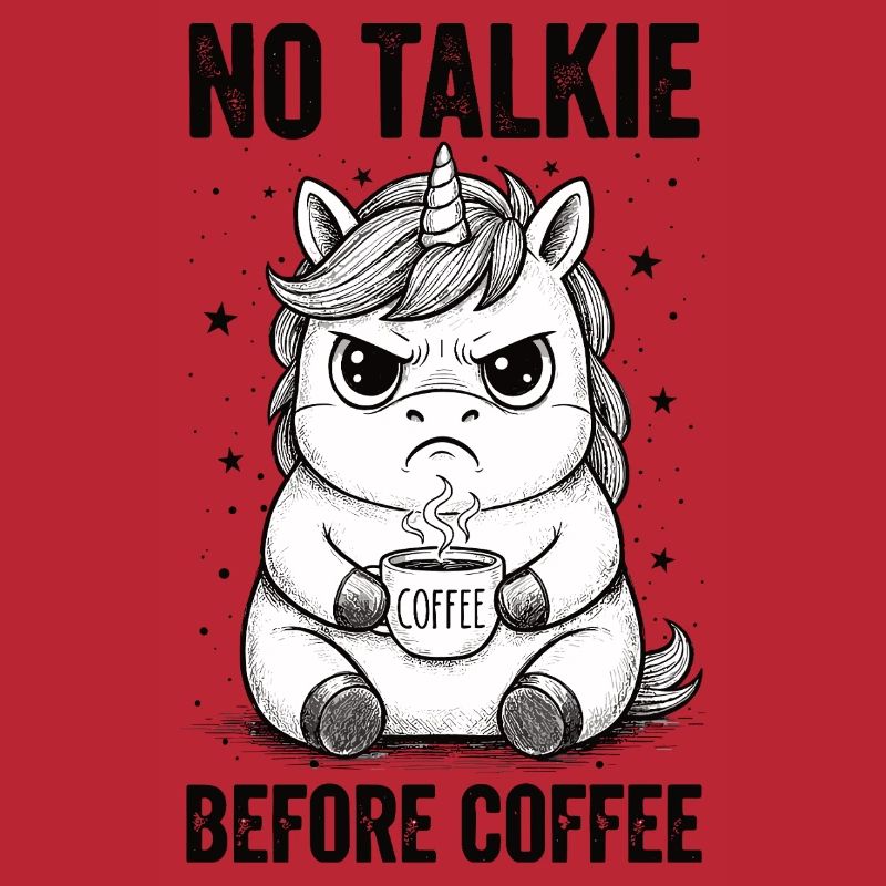 Pas de conversation devant une licorne amoureuse du café