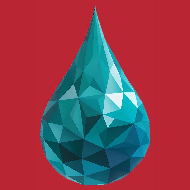 Wassertropfen - Cooles Low Poly Logo