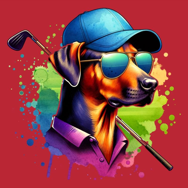 Rhodesian Ridgeback Golfer Golf Course Dogs