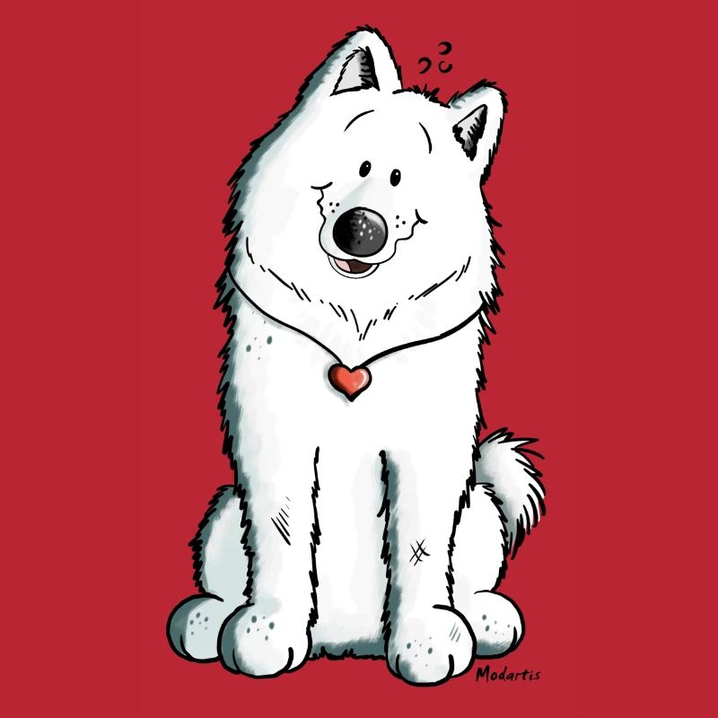 Samoyed with heart