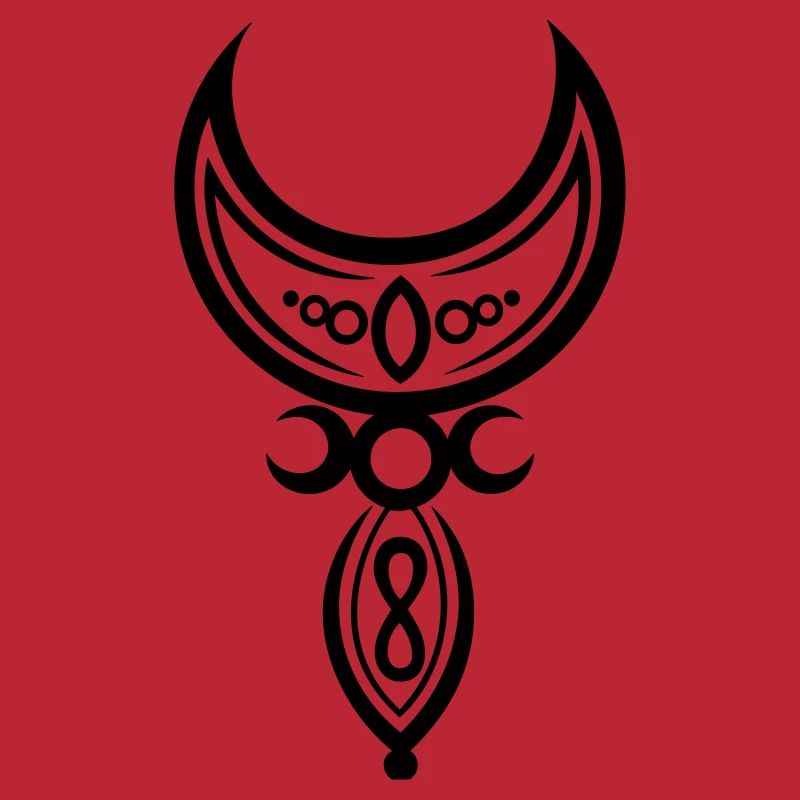 Moon with infinity symbol and goddess.