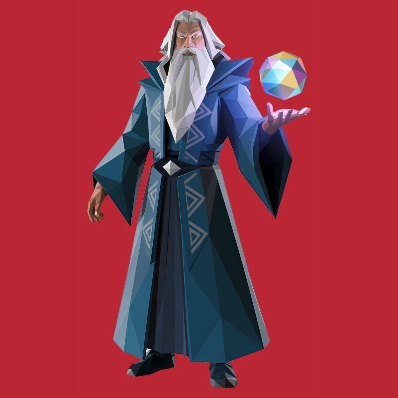 Wise Wizard - Cooles Low-Poly-Logo