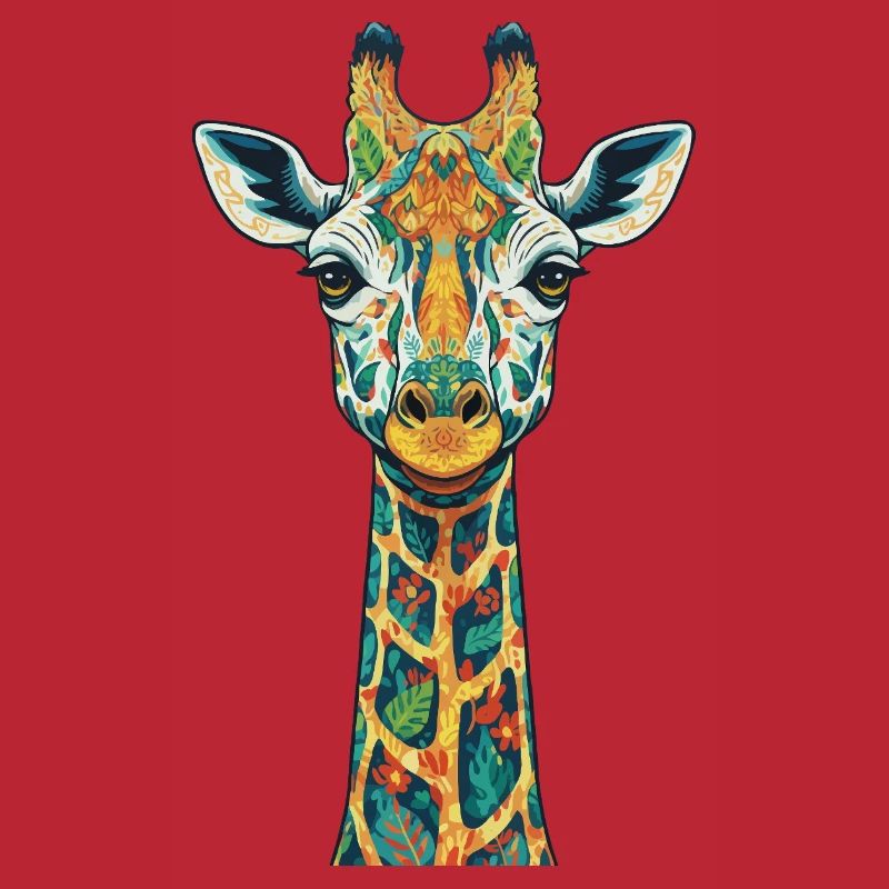 Bunte Giraffen-Kunstdrucke