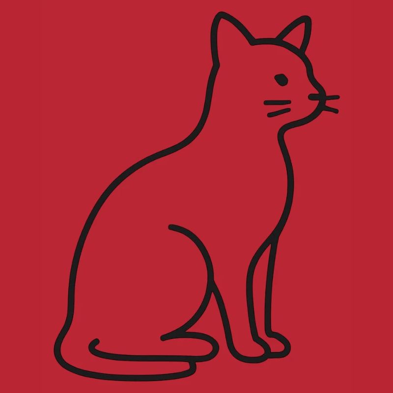 Silhouette de chat en trait