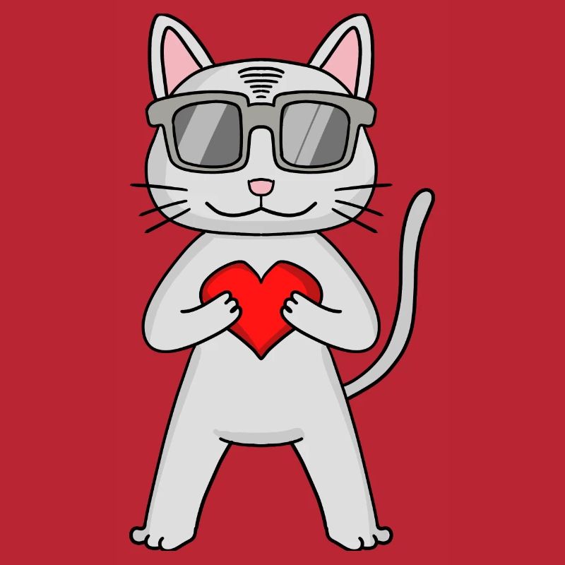 Devon Rex avec lunettes de soleil et cœur