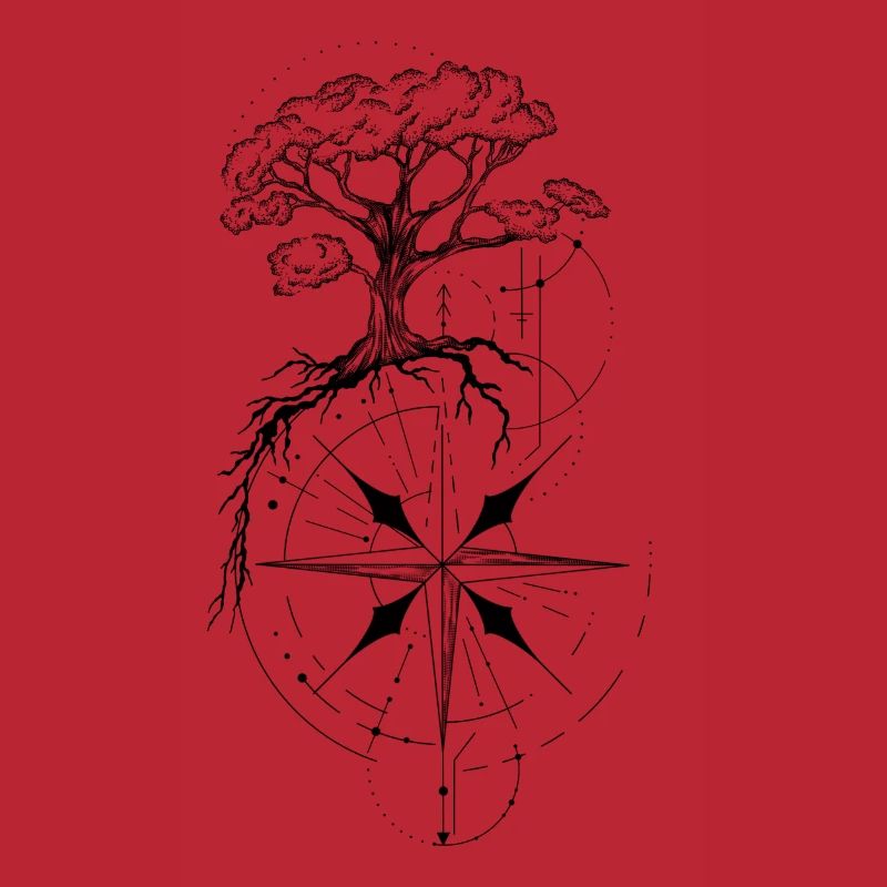 Geometrischer Lebensbaum Kompassrose