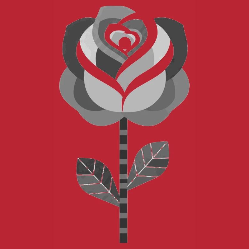Conception graphique de rose en noir et blanc