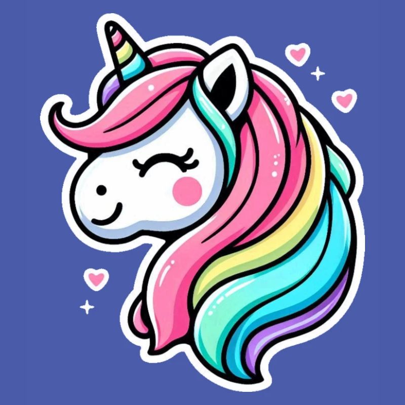 Einhorn Comic Regenbogen Herzen