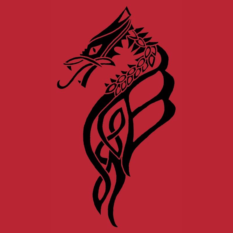 Great Black Celtic Dragon