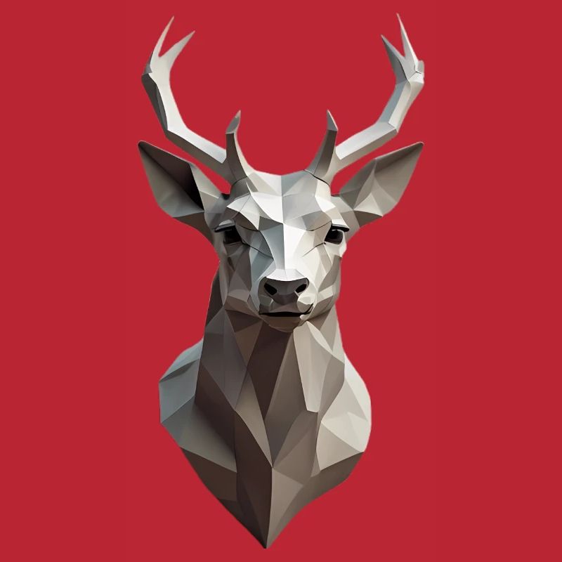 Geometrischer Hirschkopf Low-Poly