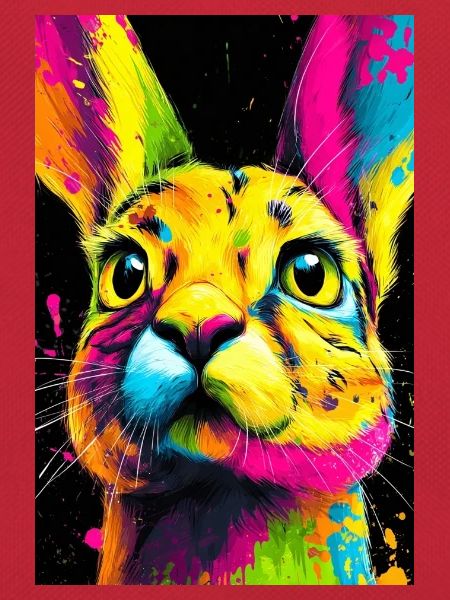 Bunter Hasenkopf  Pop-Art