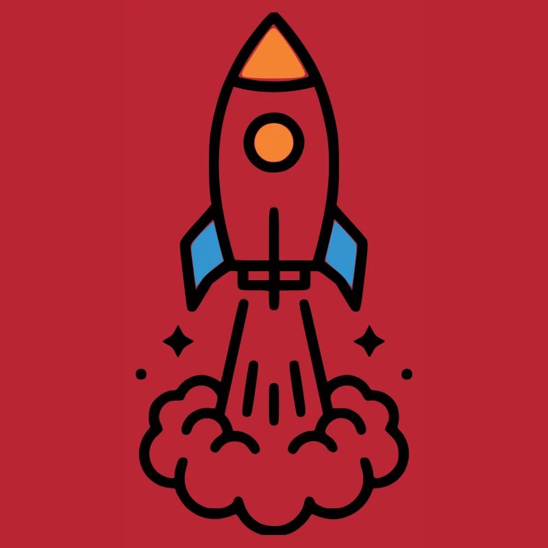 Comic spatial Rocket Launch