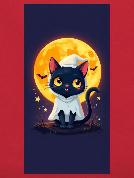 Moonlight Cat in Ghost Cloak