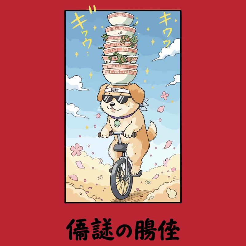 Noodle Stack Pup auf Einrad
