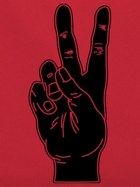 Black hand gesture peace
