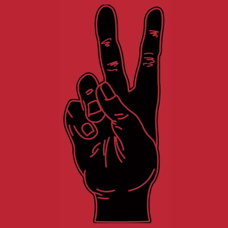 Black hand gesture peace