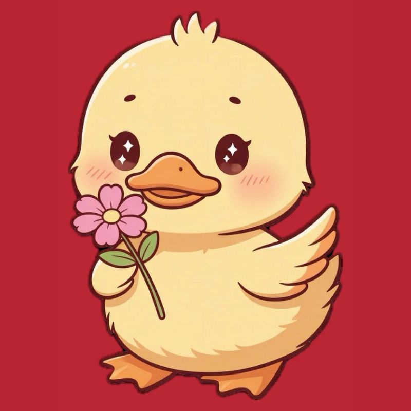 Küken mit Blume