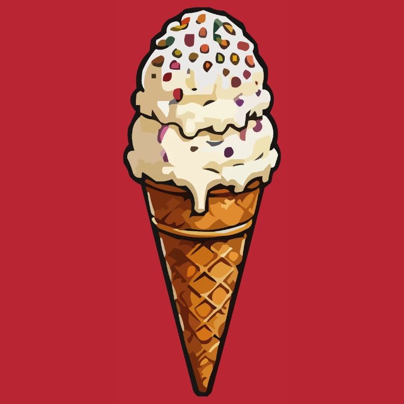 Doppel-Eiscreme mit Streuseln